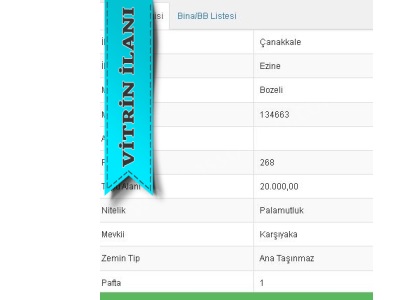 Çakmaklar & Bozeli Köylerinde Satılık Tarla Ayvacık Köyü