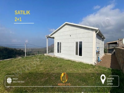 Ayvacık Çamköyde Deniz Manzaralı Villalar Bölgesinde Hazır 2+1 Prefabrikli Arsa Satılık Müstakil Ev Çamköy Köyü