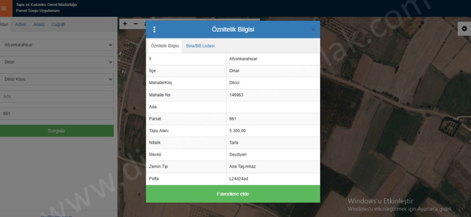 Dikici Mah-Dikici Köyü. Dinar Satılık Tarla |  5300M2 2.100.000Tl Resim-1