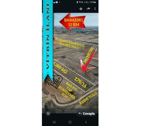 Yolageldi Köyü Havsa Satılık Müstakil Tarla |  4389M2 999.000Tl Resim-1