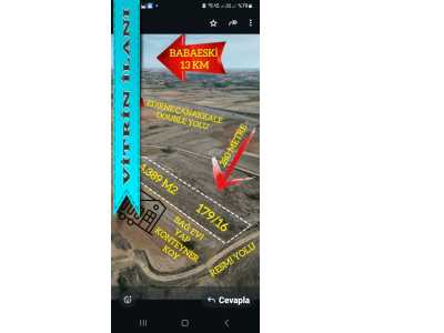 Edirne Havsa Yolageldi Mah 4389 M2 Tek Tapu Satılık Müstakil Tarla Köyü