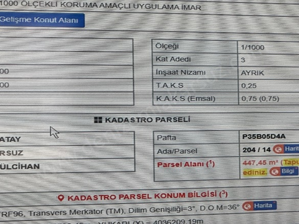 Gülcihan Mah. Arsuz Satılık Arsa |  447M2 5.000.000Tl İmarlı  Resim-4