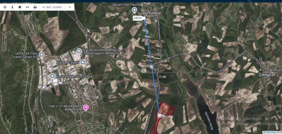 Dursunköy Mah. Arnavutköy Satılık Tarla |  349M2 1.100.000Tl Resim-3