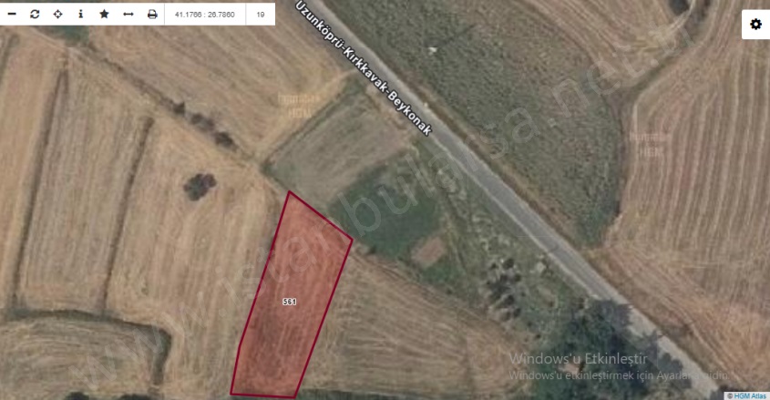 Beykonak Köyü Uzunköprü Satılık Tarla |  352M2 130.000Tl Resim-2