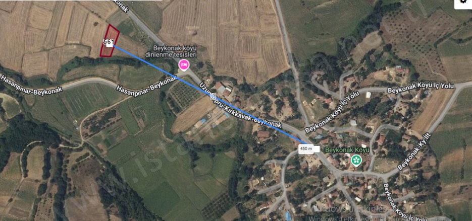 Beykonak Köyü Uzunköprü Satılık Tarla |  352M2 130.000Tl Resim-3