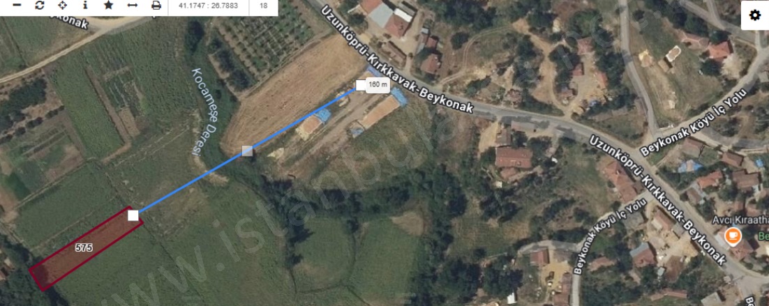 Beykonak Köyü Uzunköprü Satılık Tarla |  318M2 130.000Tl Resim-4