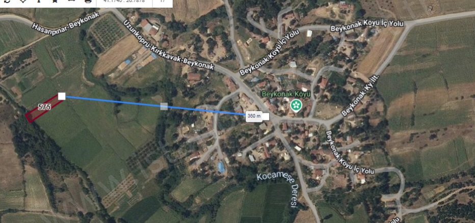 Beykonak Köyü Uzunköprü Satılık Tarla |  318M2 130.000Tl Resim-5