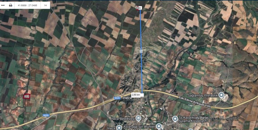 Yeni Mah-İnece Köyü. Kırklareli Satılık Tarla |  231M2 107.000Tl Resim-4