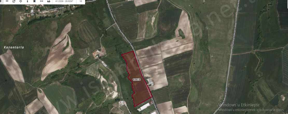 Arnavutköy Dursunköyde Satılık Tarla Arsa 623 M2 Boyalık Caddesine Cephe Hisseli Dursunköy Mah