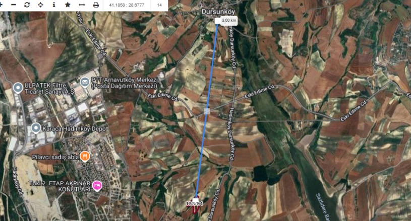 Dursunköy Mah. Arnavutköy Satılık Tarla |  220M2 885.000Tl Resim-3