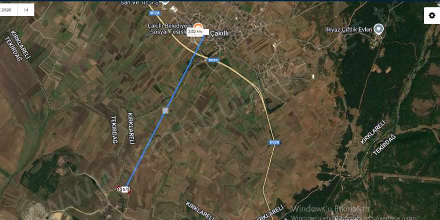 Kırklareli Vize Çakıllı Köyünde Satılık Tarla Arsa 612 M2 Hisseli Çaplı Yolu Var Hürriyet Mah-Çakıllı Köyü