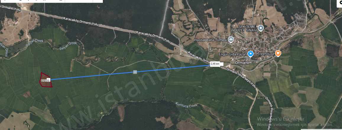 Çatalca Ormanlı Satılık Tarla Arsa 3 837 M2 Hisseli Yolu Var Mah