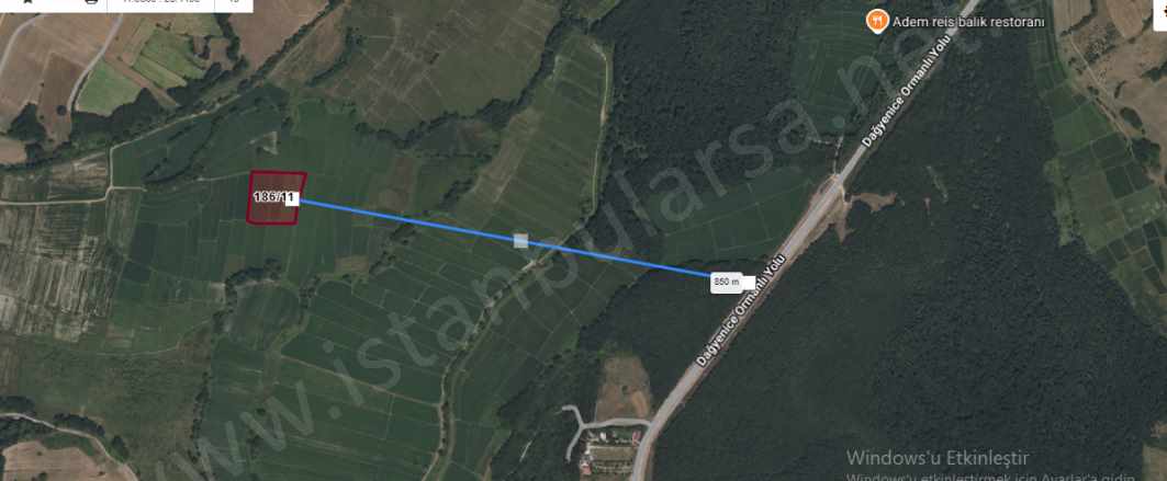 Çatalca Çiftlikköyde Satılık Tarla Arsa 220 M2 Çaplı Yolu Var Çiftlikköy Mah