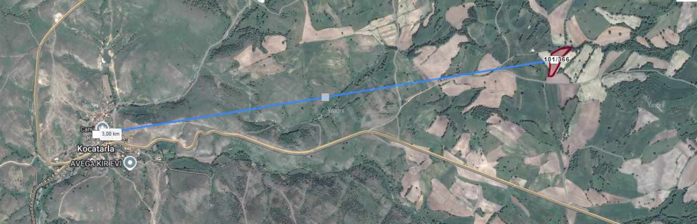 Kırklareli Kofçaz Koca Köyü Satılık Tarla Arsa 1 605 M2 Çaplı Yolu Var