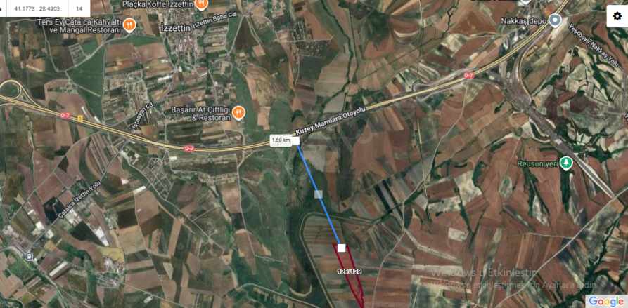 Çatalca izzettinde Satılık Tarla Arsa 670 M2 Hisseli izzettin Mah