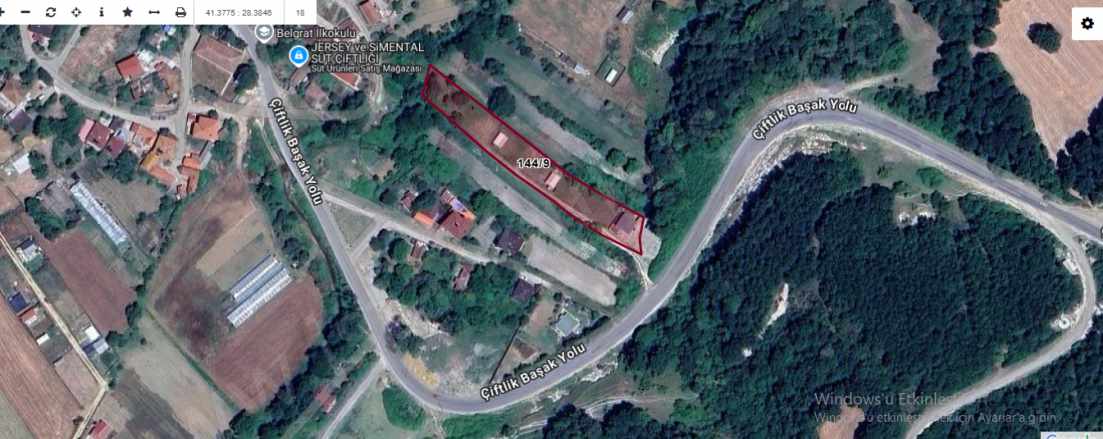 Çatalca Belgratta Satılık Tarla Arsa 250 M2 Çaplı Yeri Belli Cadde Cephe Belgrat Mah