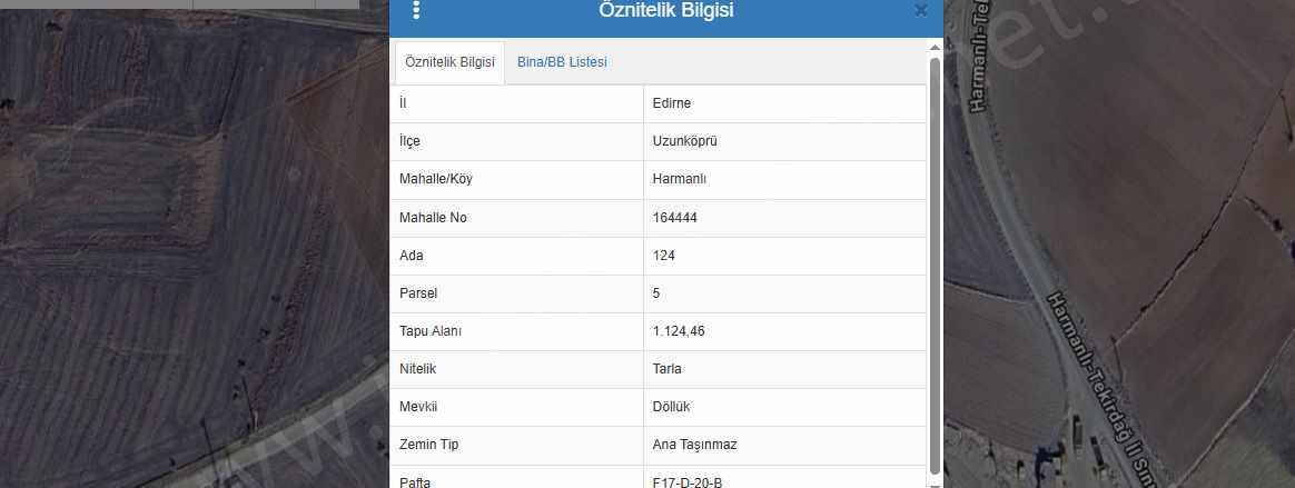 Edirne Uzunköprü Harmanlı Köyünde Satılık Tarla 1 124 M2 Müstakil Asfalt Cd Cephe