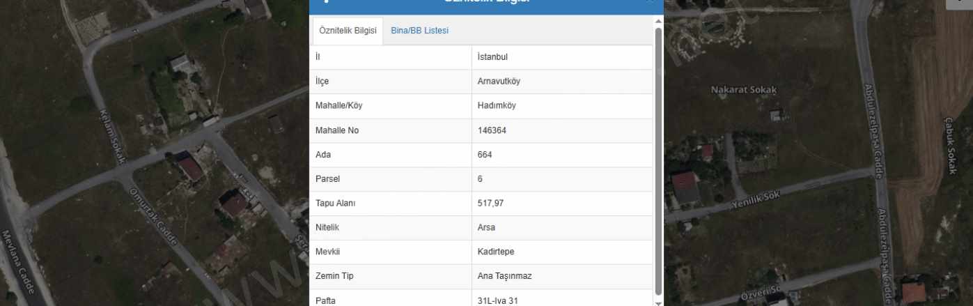 Arnavutköy Hadımköyde Satılık Arsa 518 M2 3 Kat imarlı Müstakil Hadımköy Mah