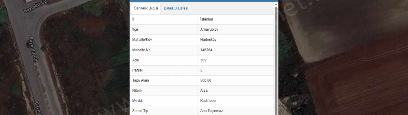 Arnavutköy Hadımköyde Satılık Arsa 500 M2 2 Kat imarlı Müstakil Merkezde Hadımköy Mah