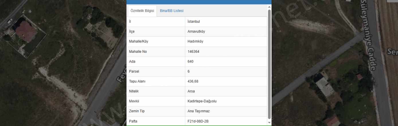 Arnavutköy Hadımköyde Satılık Arsa 436 M2 Merkezde Müstakil Hadımköy Mah