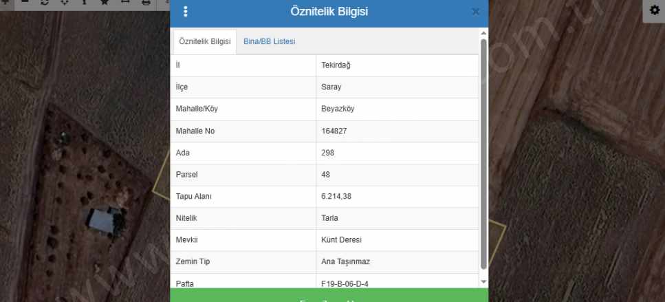 Tekirdağ Saray Beyazköyde Satılık Tarla 6 214 M2 Müstakil Yolu Var Evlerin Yakını Beyazköy Mah