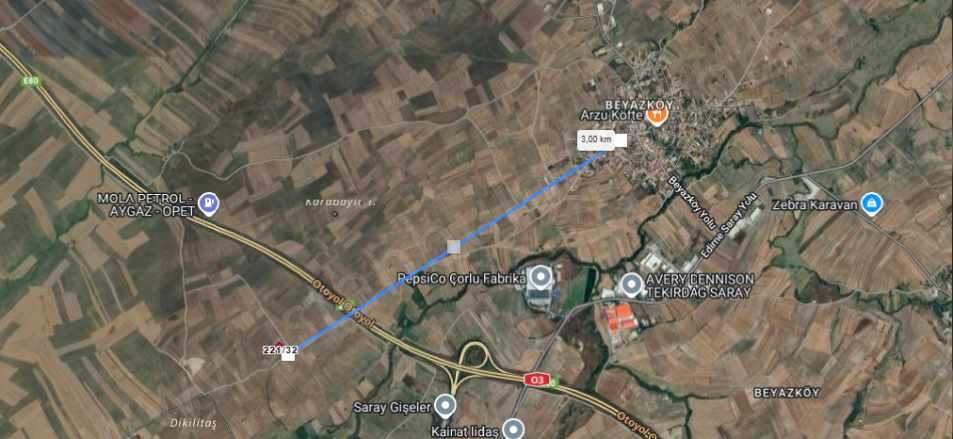 Tekirdağ Saray Beyazköyde Satılık Tarla Arsa 308 M2 Hisseli Yolu Var Beyazköy Mah