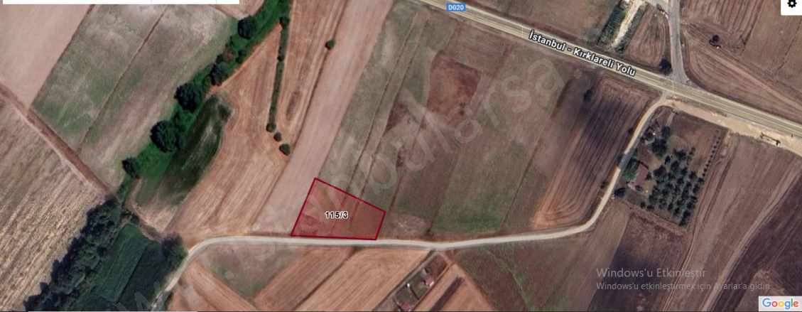 Kırklareli Vize Evrenlide Satılık Tarla Arsa 134 M2 Hisseli Yola Cephe Evrenli Köyü