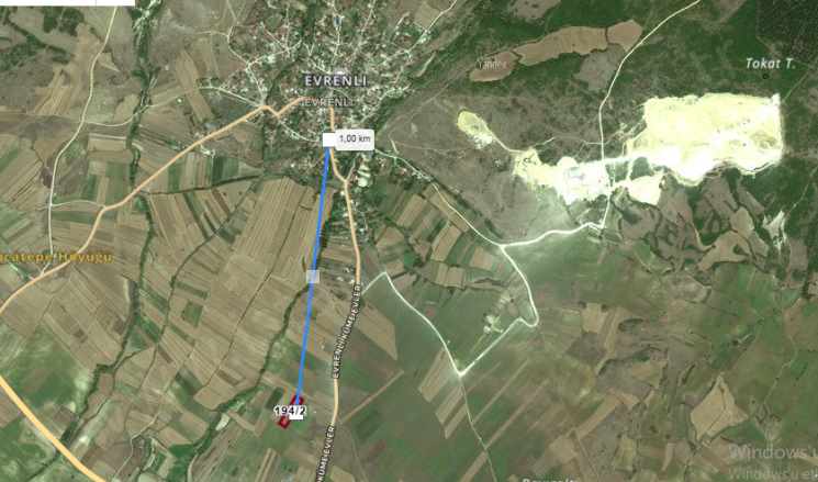 Kırklareli Vize Evrenlide Satılık Tarla Arsa 284 M2 Yolu Var Evlerin Yakını Evrenli Köyü