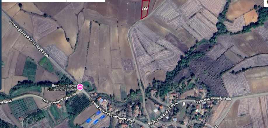 Edirne Uzunköprü Beykonak Köyünde Satılık Tarla Arsa 214 M2 Yolu Var Hisseli