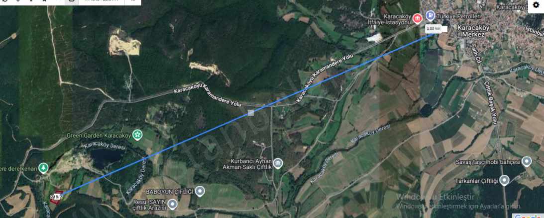 Çatalca Karacaköyde Satılık Tarla Arsa 615 M2 Hisseli Yolu Var Karacaköy Merkez Mah