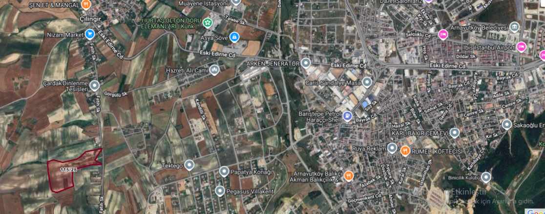 Arnavutköy Çilingirde Satılık Tarla Arsa 681 M2 Hisseli Yolu Var Çilingir Mah