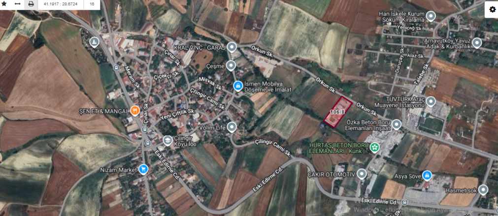 Arnavutköy Dursunköyde Satılık Tarla Arsa 780 M2 Yola Cephe Evlerin Yakını Dursunköy Mah