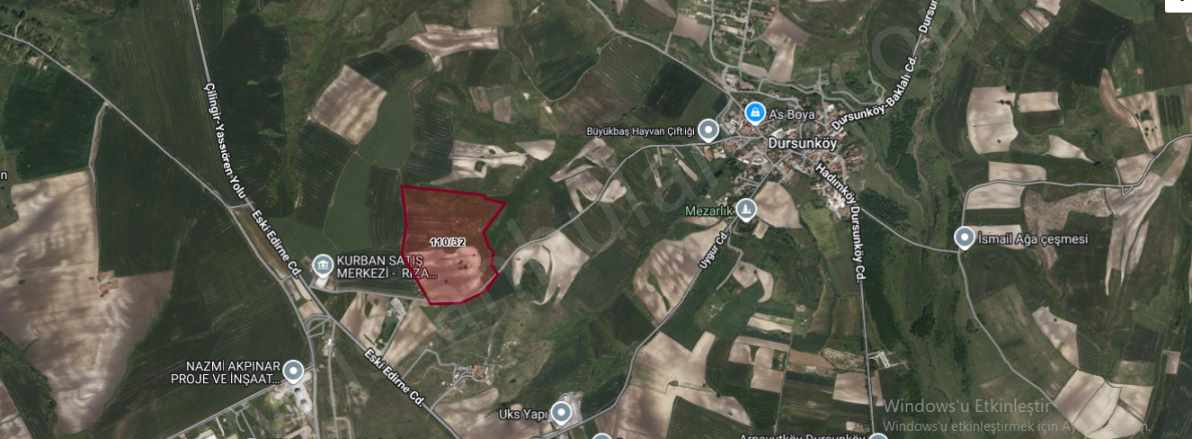 Arnavutköy Dursunköyde Satılık Tarla Arsa 4000 M2 Hisseli Yolu Var Dursunköy Mah