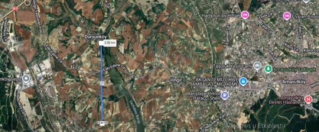 Arnavutköy Dursunköyde Satılık Tarla Arsa 2000 M2 Hisseli Yolu Var imarlı Dursunköy Mah