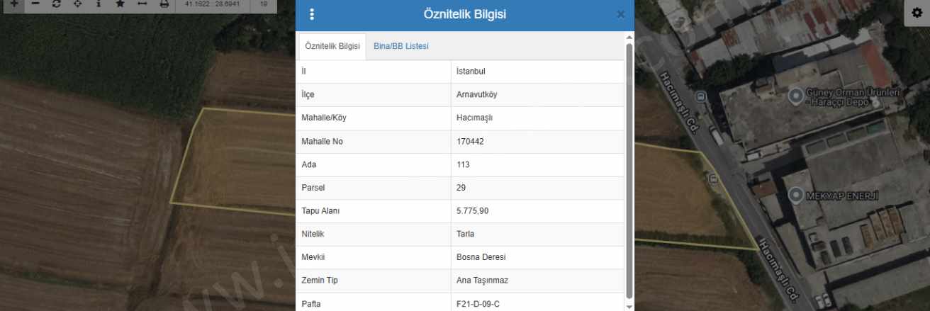 Arnavutköy Hacımaşlı Satılık Tarla 5 775 M2 Cadde Cephe Müstakil Mah