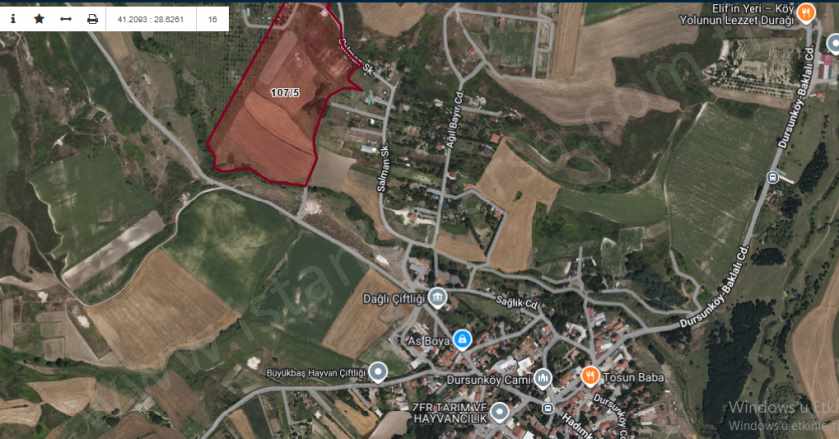 Arnavutköy Dursunköyde Satılık Tarla Arsa 483 M2 Hisseli Caddeye Yakın Dursunköy Mah