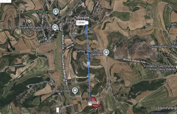 Arnavutköy Boyalıkta Satılık Tarla Arsa 152 M2 Yolu Var Evlerin Yakını Boyalık Mah