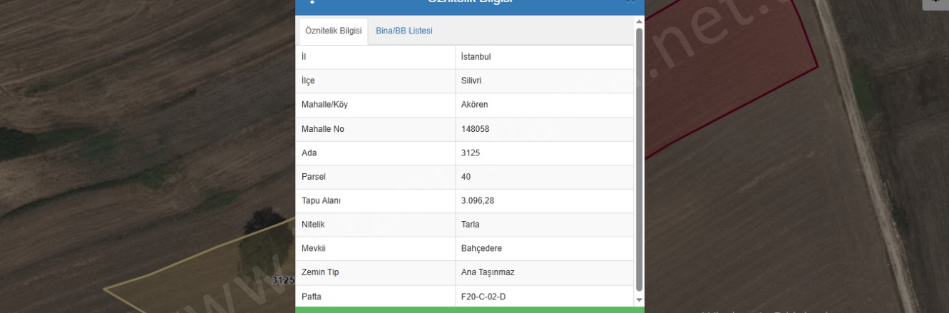 Akören Mah. Silivri Satılık Tarla |  8615M2 15.000.000Tl Resim-1
