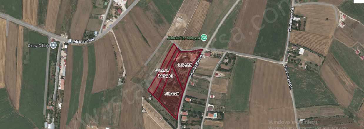 Silivri Akörende Satılık Tarla 20 Dönüm Çiftlik Müstakil Akören Mah