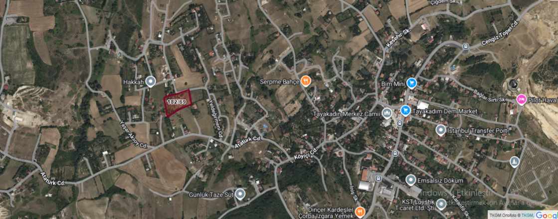 Arnavutköy Tayakadın Satılık Tarla 7 250 M2 Müstakil Merkezde imarlı içinde Meyve Ağaçları Var Mah