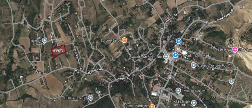 Arnavutköy Tayakadın Satılık Tarla 7 250 M2 Müstakil Merkezde imarlı içinde Meyve Ağaçları Var Mah