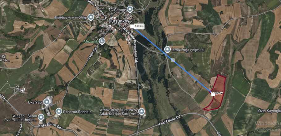 Arnavutköy Dursunköyde Satılık Arsa 1 500 M2 Hisseli Yolu Var Dursunköy Mah