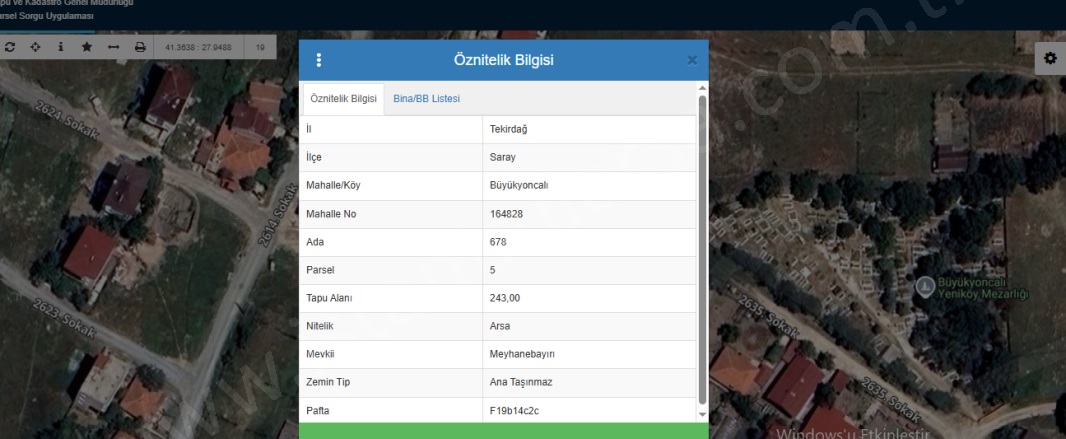 Büyükyoncalı Merkez Mah. Saray Satılık Arsa |  243M2 1.430.000Tl Resim-1
