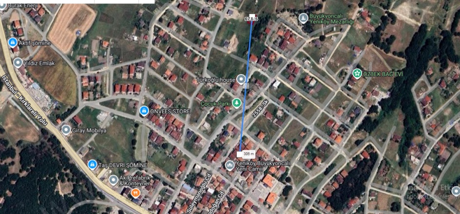 Büyükyoncalı Merkez Mah. Saray Satılık Arsa |  243M2 1.430.000Tl Resim-3