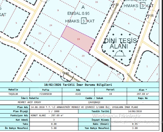 Taşoluk Mah. Arnavutköy Satılık Arsa |  297M2 10.450.000Tl Resim-4