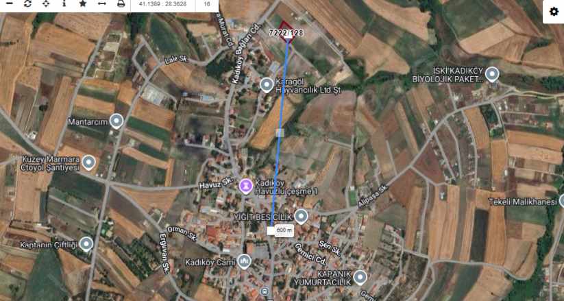 Silivri Kadıköyde Satılık Tarla 2000 M2 Müstakil Yolu Var Evlerin Yakını Kadıköy Mah