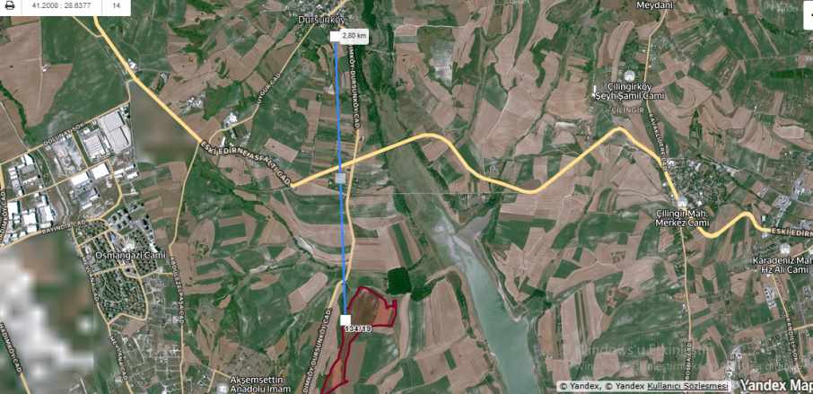 Arnavutköy Dursunköyde Satılık Arsa 350 M2 Hisseli Yolu Var Dursunköy Mah