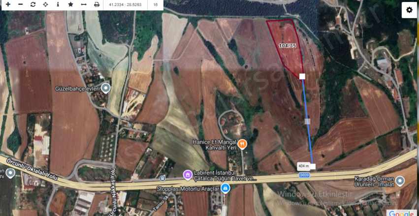 Çatalca Örcünlüde Satılık Arsa 1 010 M2 Hisseli Yolu Var Örcünlü Mah