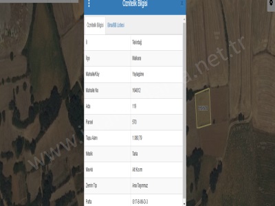 Tekirdağ Malkara Yaylagöne Mah Satılık Tarla 1 080 M2 Tek Tapu Yolu Var