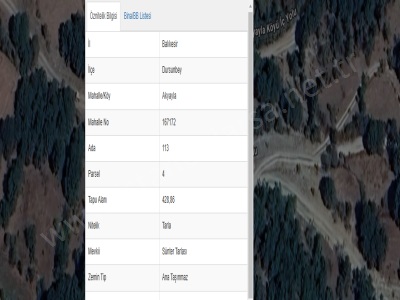 Balıkesir Dursunbey Akyayla Mah Satılık Tarla 428 M2 Müstakil Yolu Var